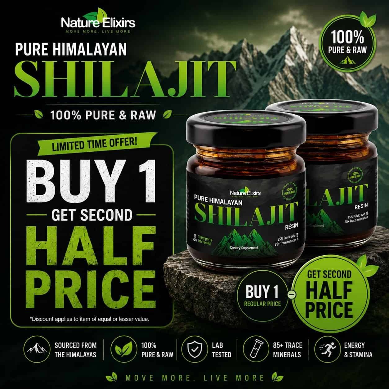 Pure Himalayan Shilajit Resin – Buy 1 Get 1 at 50% OFF